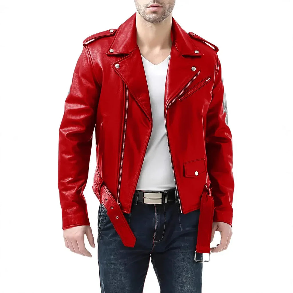 New 2026 Men's Leather Jacket Outerwear European Size Motorcycle Style Spring Autumn PU Loose Fit Male Fashion China Origin