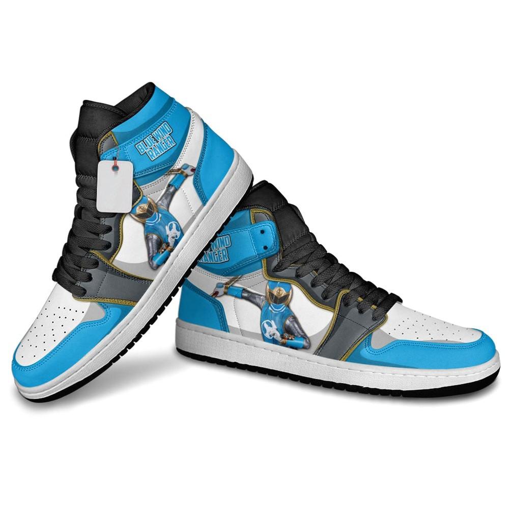 Blue Wind Ranger Character Movie AJ1 High Top Shoes