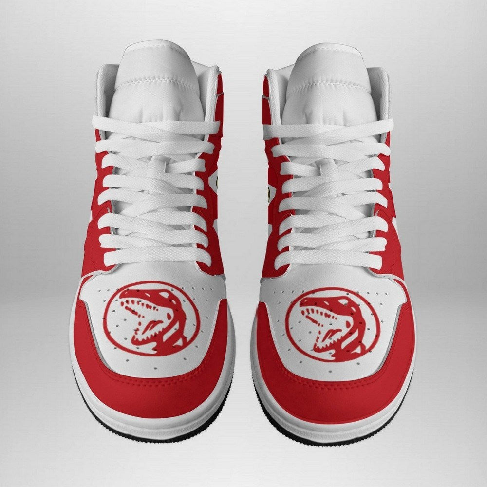 Red Ranger Mighty Morphin Power Rangers AJ1 High Top Shoes