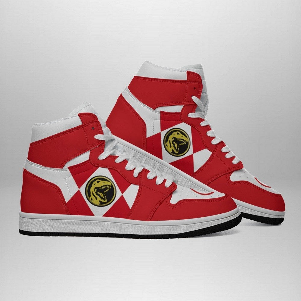 Red Ranger Mighty Morphin Power Rangers AJ1 High Top Shoes